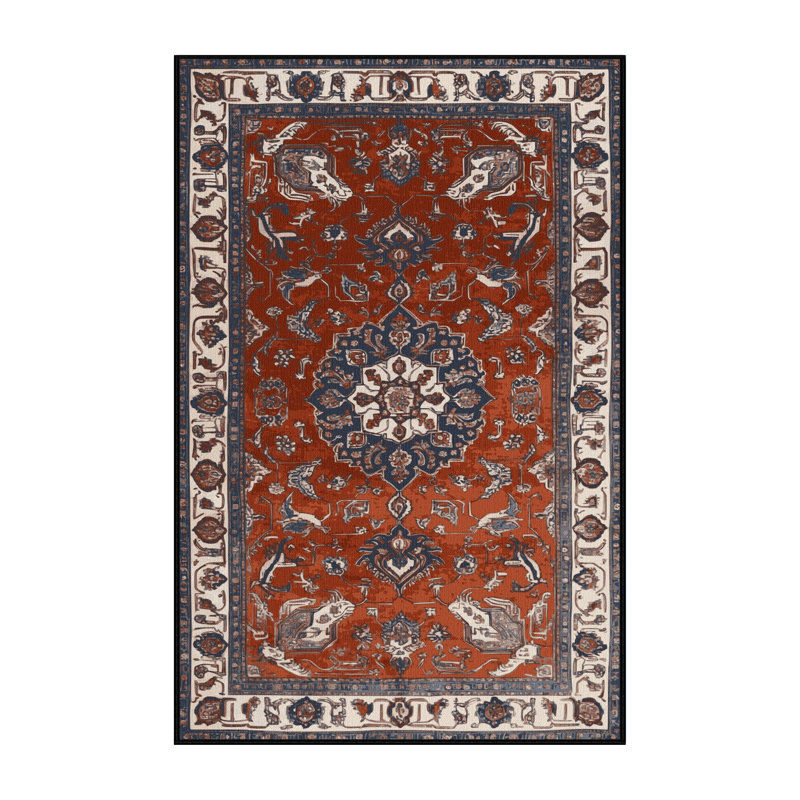 Tapis brun lavable à la machine, Rectangulaire 7 pi x 10 pi