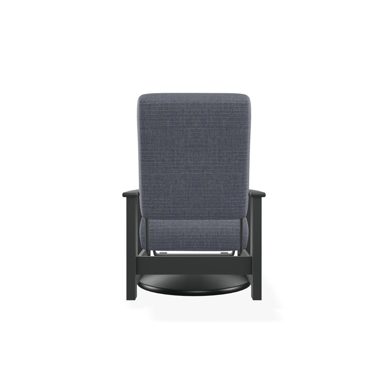 Leeward Polymer Outdoor Lounge Chair, Graphite, Proven Denim