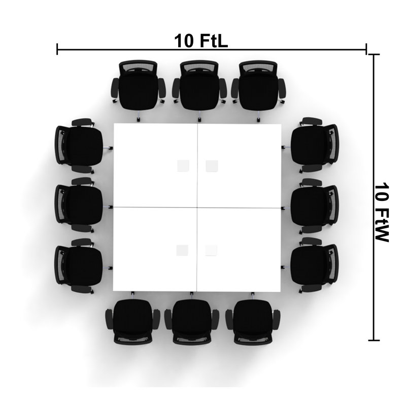 Rectangle 12 Person Flip Top 72'' L Modular Training Table and Chair Set with Casters and Modesty Panel and Cable Management