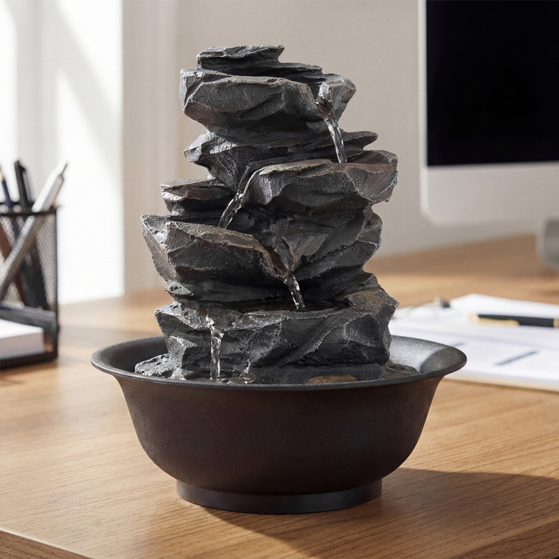 Tabletop Water Fountain Indoor Desktop Cascading Water Feature