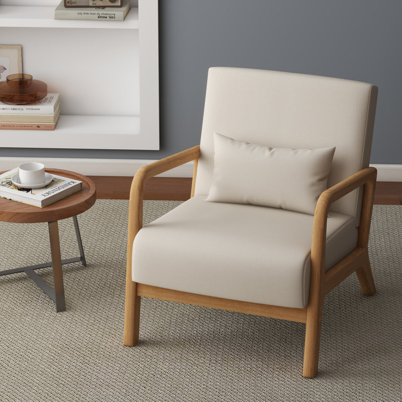 Jyrin 64.5Cm Wide Armchair, Beige Polyester Blend