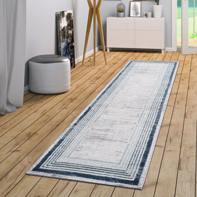 Tapis bleu / 2x 2 x 8, teinture sans perte de poils, pour étude de la chambre de bébé
