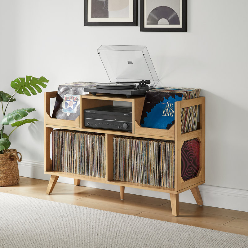 Grande console de rangement pour disques Bailey, Natural