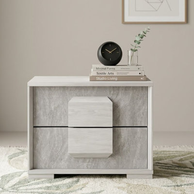 2 tiroirs blancs Tobin W Table de chevet