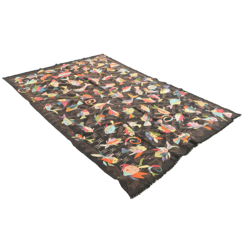 Tapis brun foncé 5x8 Puleo