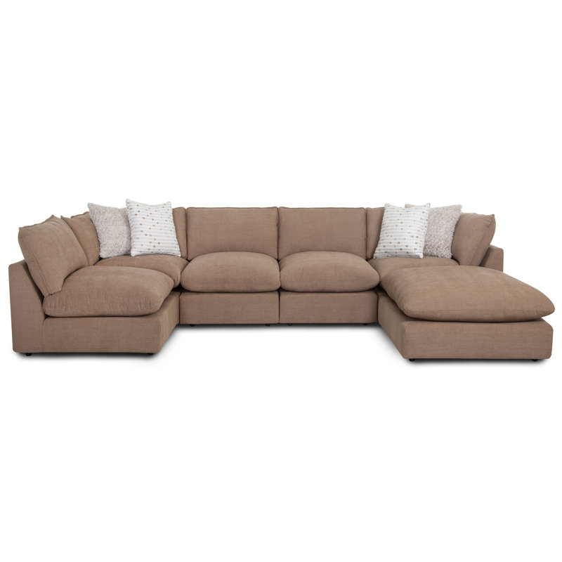 Canapé modulaire 6 pièces 6 pièces, Polyester brun