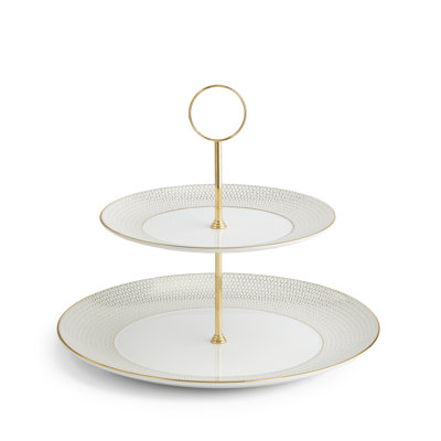 Wedgwood Gio Platinum Two Tier Cake Stand