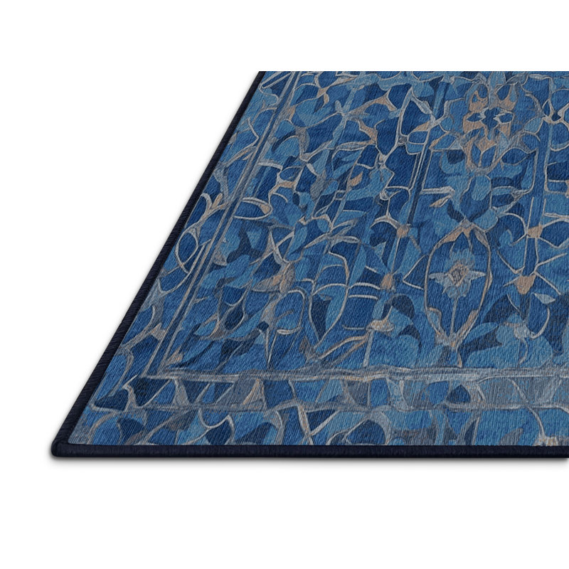 Machine Washable Gray Area Rug, Square 7'