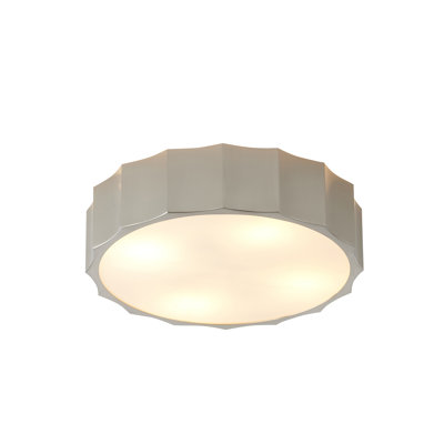 Plafonnier encastré rond en laiton argenté transitionnel 3 lumières