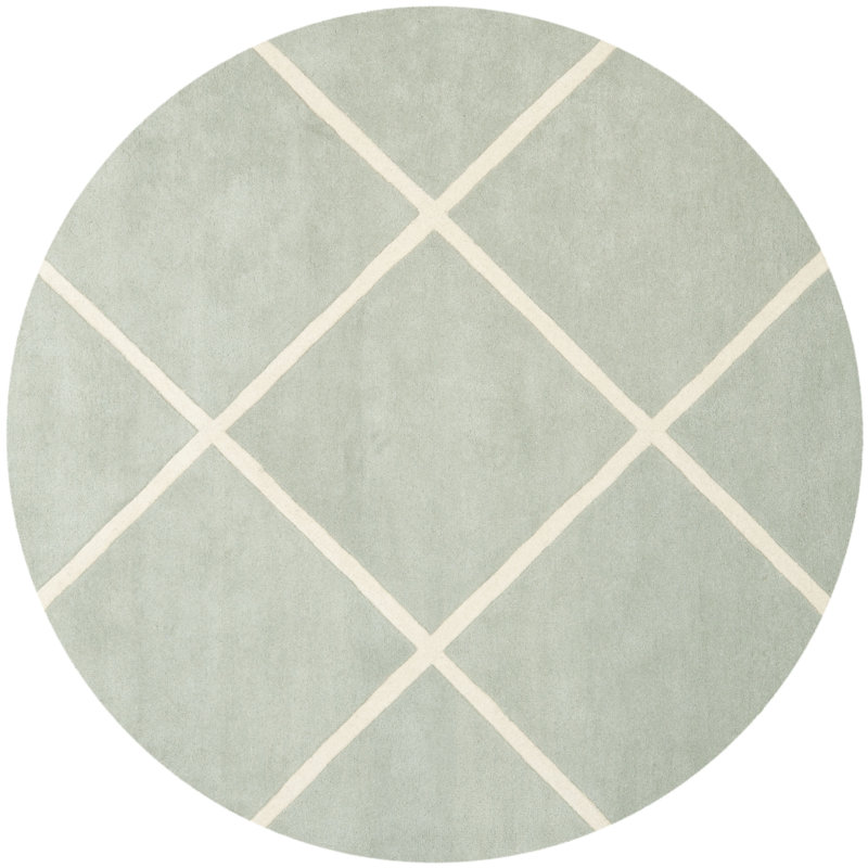 Teresita Hand Tufted Wool Geometric Rug, Round 7'