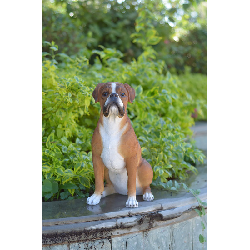 Sitting Boxer Dog Statue