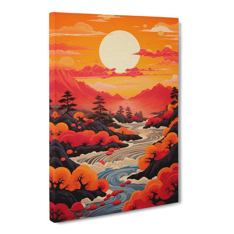 Japanese Sunset Colour Field No.2 - No Frame Print, 60cm H x 40cm W x 3cm D