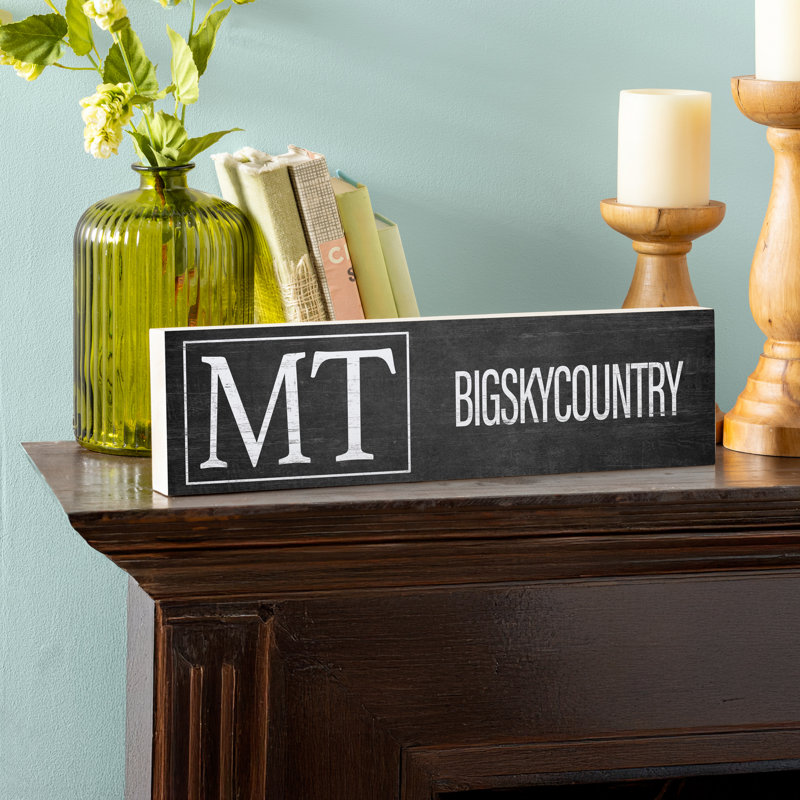 State Wooden Mantle Sign Montana 18x5"