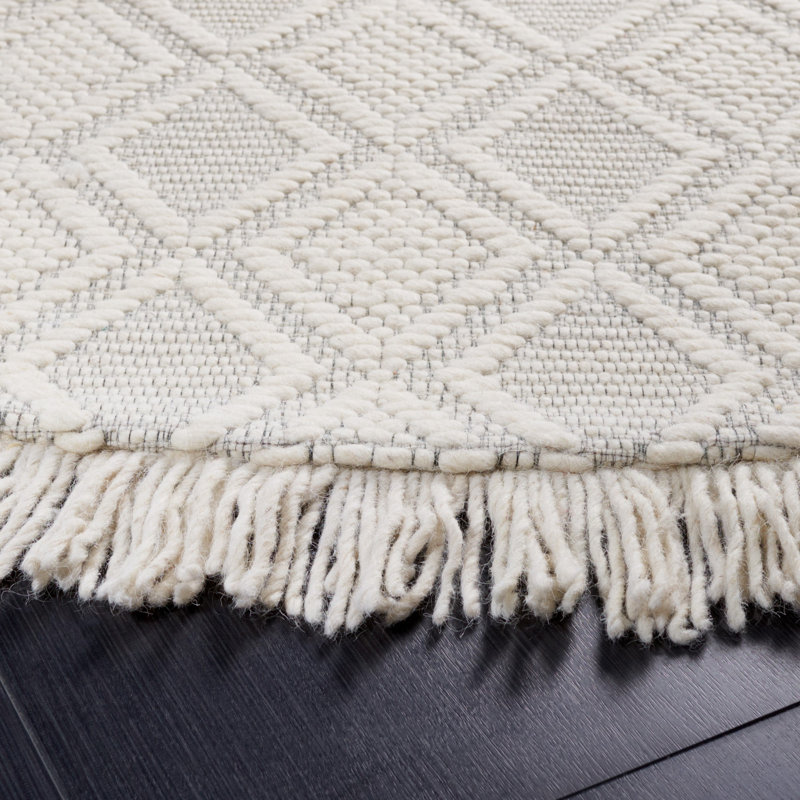Natura 870 Hand Woven Wool And Cotton With Latex Geometric Rug, Rectangle 6' x 9'