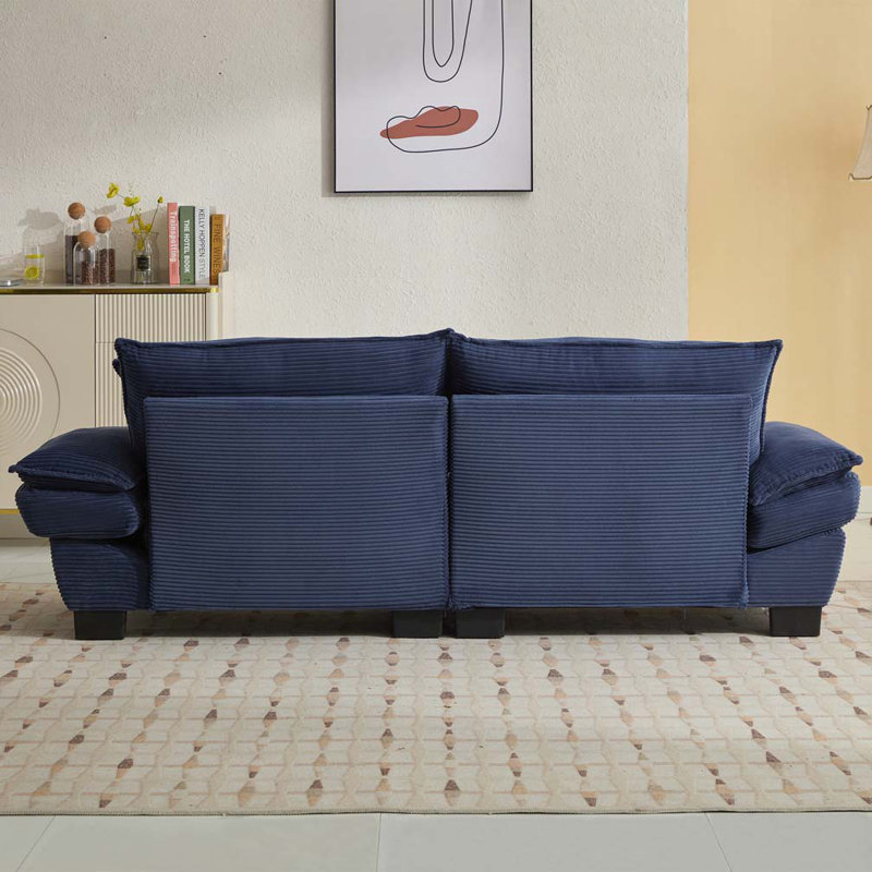 Canapé avec coussins Corduroy, Bleu