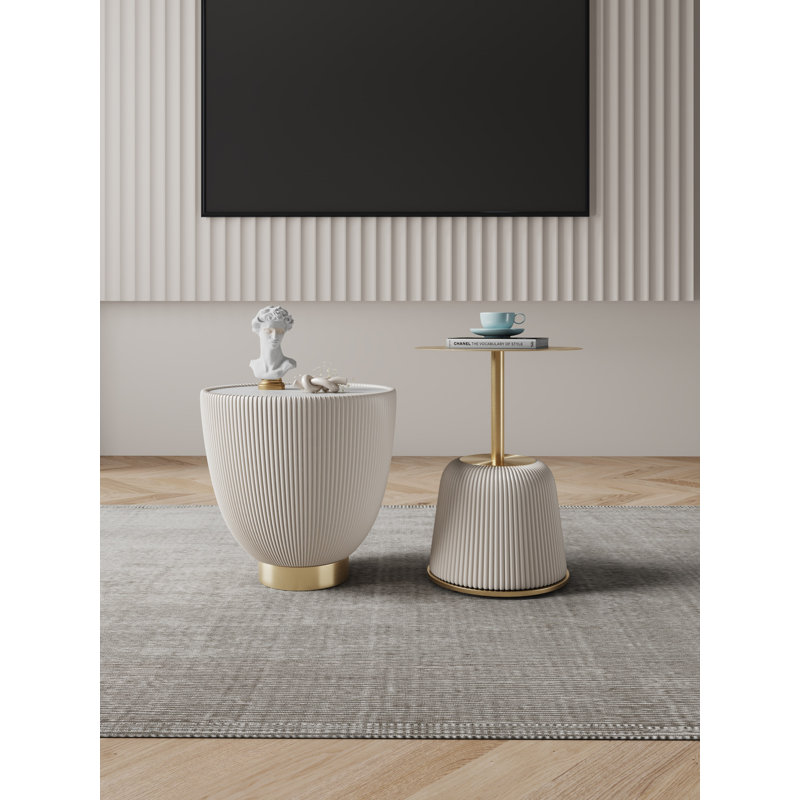 Ensemble de tables basses 2 pièces Thaine, Crème