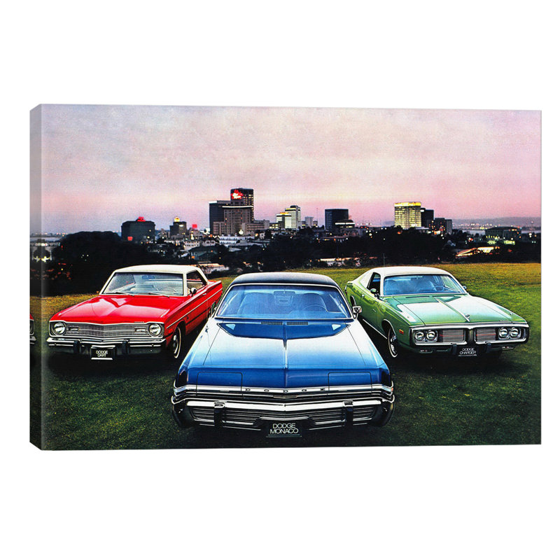 Dodge MonacoCharger, Dart - Print on Canvas, 66.04 cm H x 45.72 cm W, Brown Floater Framed