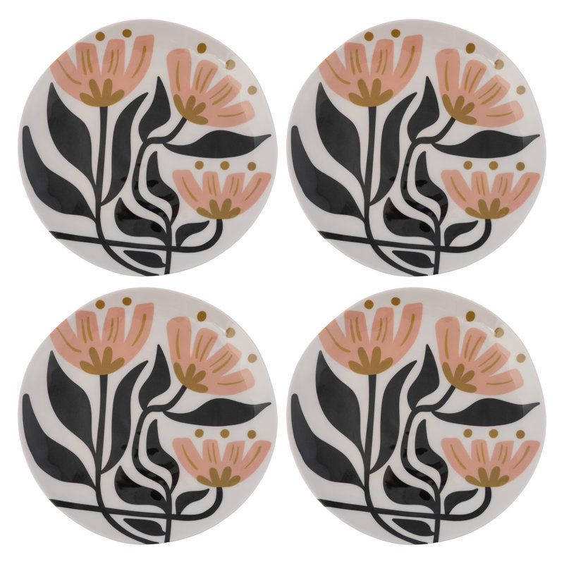 Assiettes à salade en mélamine S / 4 MOD FLORAL (S25)