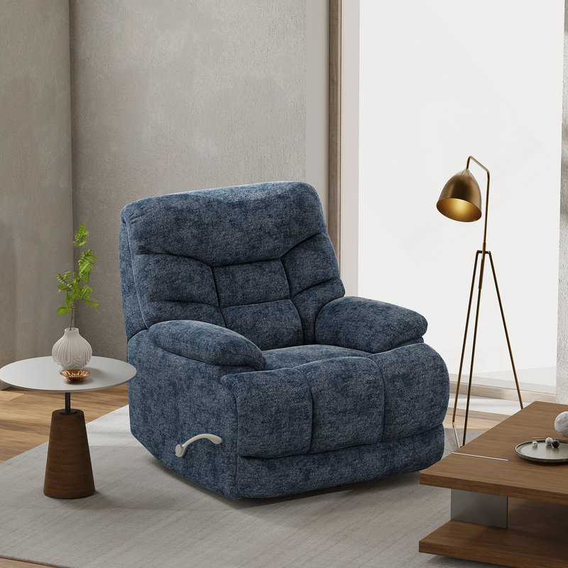 Swivel Glider Recliner in Alaska Glacier, Blue