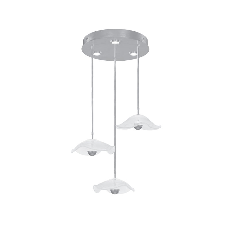 Luminaire suspendu rond l 31,25 po Embark, Clair, Feuille d'argent standard