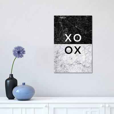XO B&W - Wrapped Canvas Print