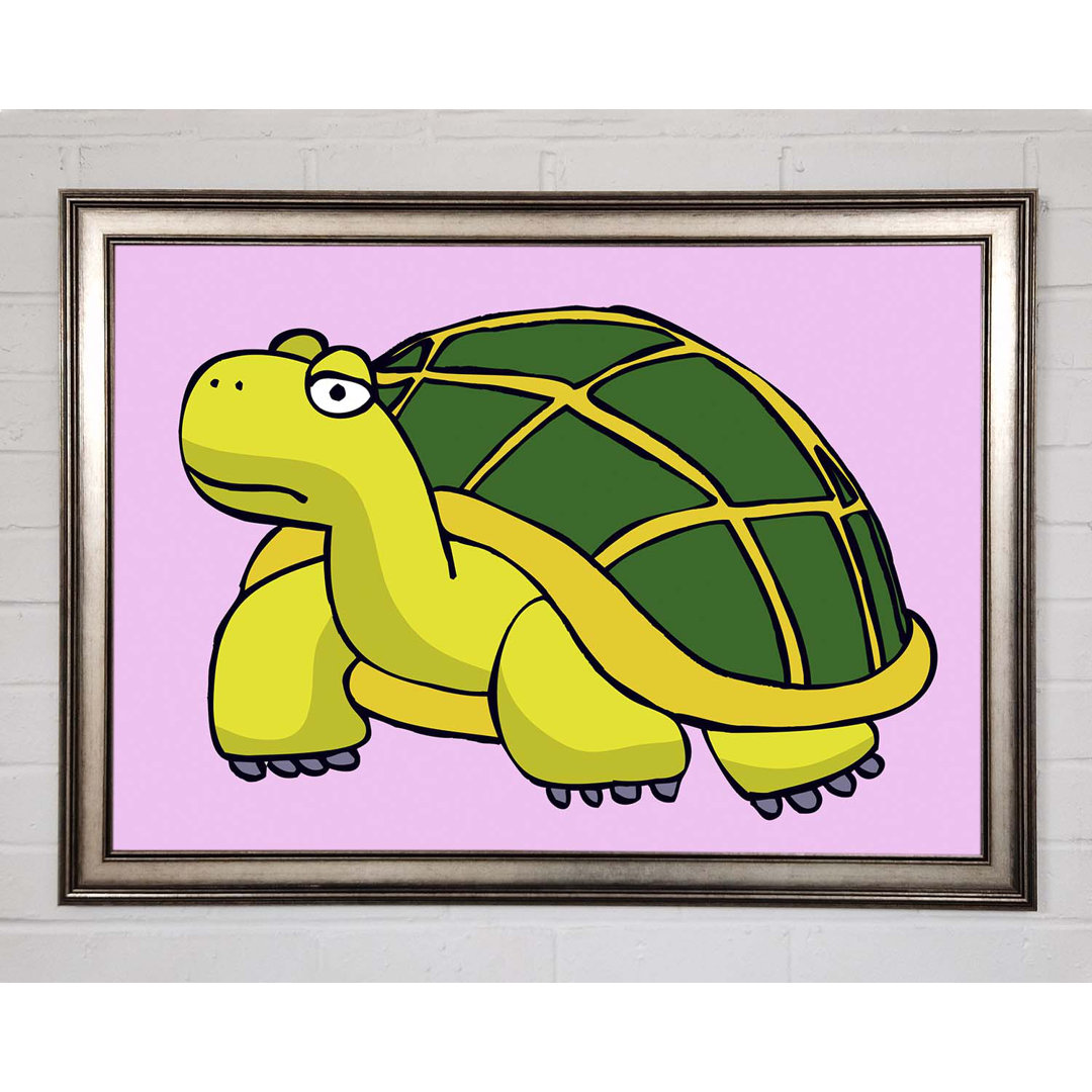 Gerahmtes Wandbild Big Turtle Pink