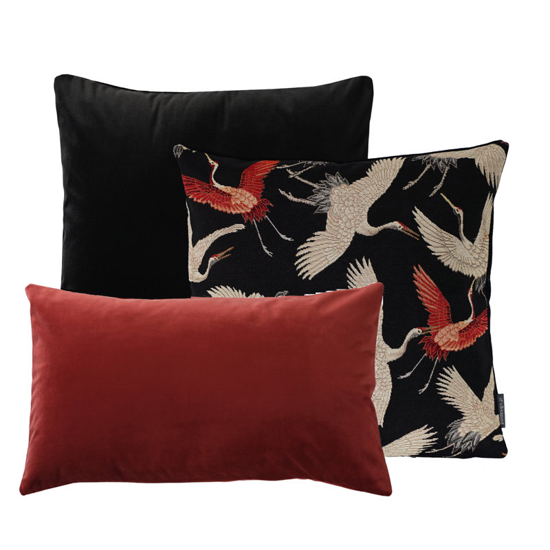 Clarkston Square Euro Cushion, Large, Red/Black