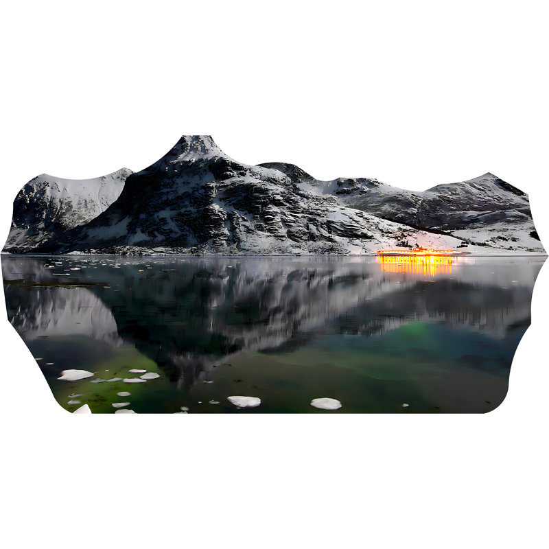 SP13700 Aurora Winter Mountain Lake View Landscape