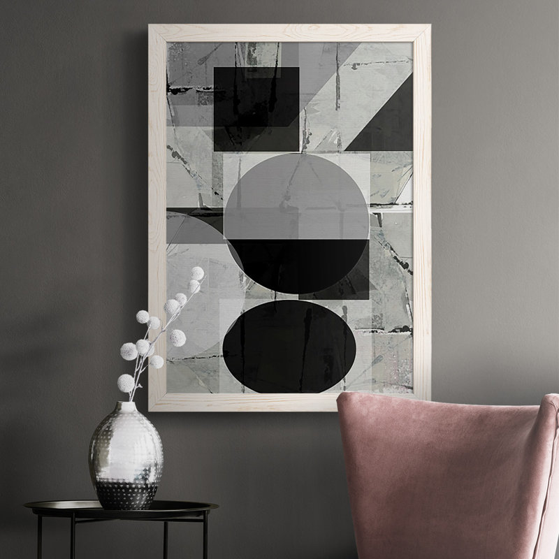 Abstrait Neutralité II - reproduction de cadre photo unique, Toile avec cadre noyer, H 37,5 po x l 27,5 po