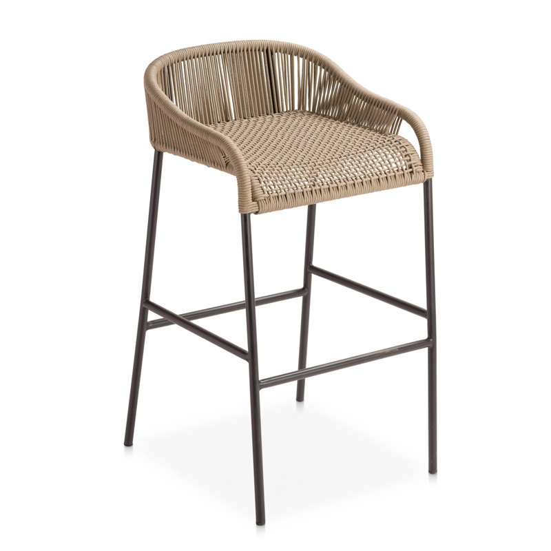 Belmont Powder Coated Aluminum Stool, Taupe, 24" H