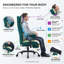 Boho tropical grand et grand 400 lb Fauteuil de direction inclinable ergonomique avec repose-pieds