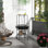 Support pour oiseaux avec roues, support pour perroquet avec perchoirs, bols en acier inoxydable, plateau coulissant, support à jouets, support pour oiseau pour petit perroquet intérieur / extérieur, gris foncé