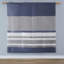 Édredon simple à rayures et drap avec oreiller - Draps de lit bleu et gris