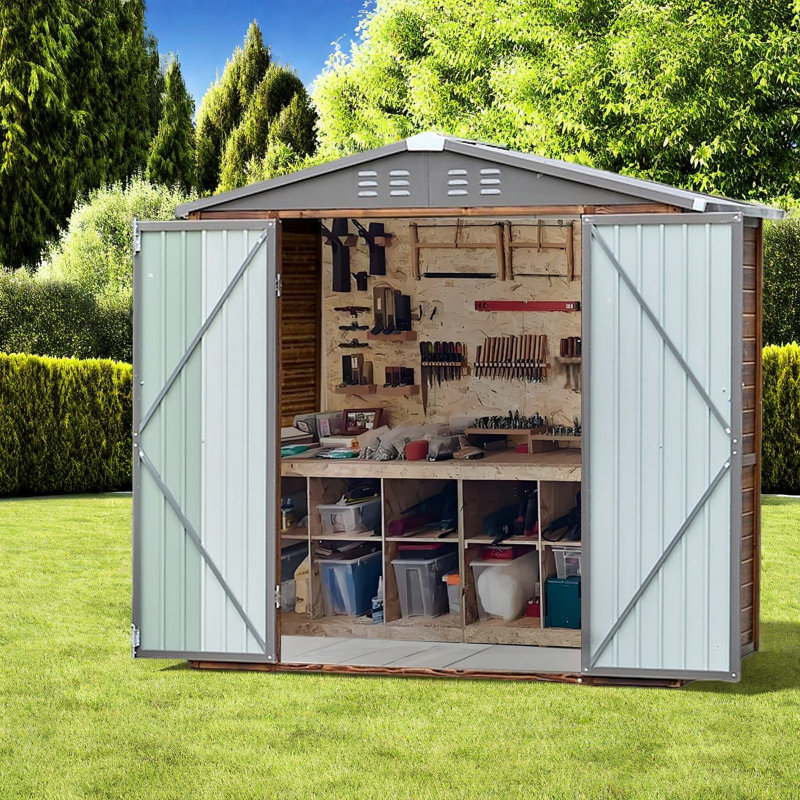 Durable Iron-wood Sheds, Modern Rustic Style For Multifunctional Storage