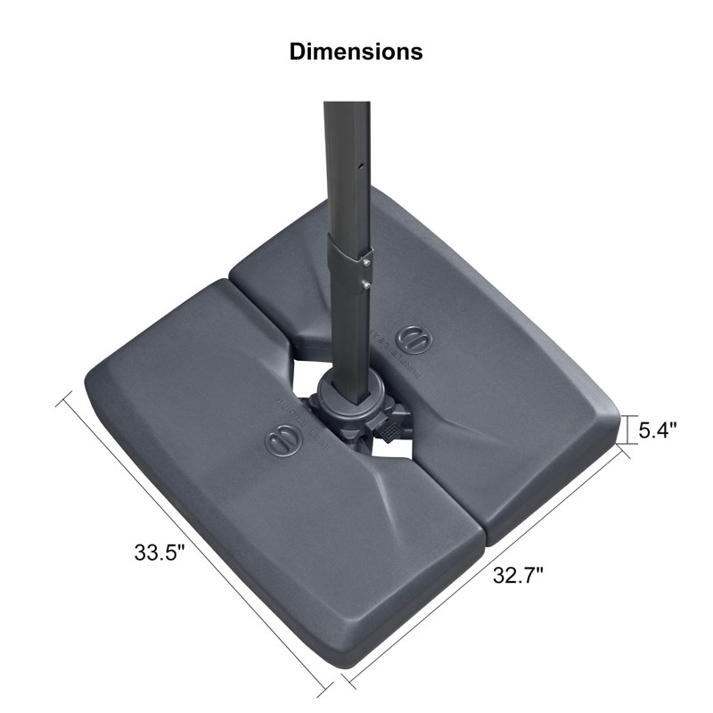 274cm X 274cm Rectangular Cantilever Parasol, Light Grey