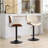 Walnut Bentwood Bar Stools Mid Century Modern Adjustable Counter Height Black Leather Upholstered 360°Swivel Bar Chairs For Kitchen Island/Dining Room/Cafe, 1 Chair/1Carton,Beige