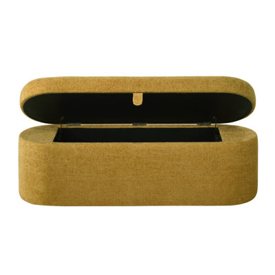 1pièce Banc de rangement fonctionnel et spacieux Compartiment caché Siège rembourré Structure en bois robuste Revêtement de chambre à coucher Entrées de vie Tweed doré