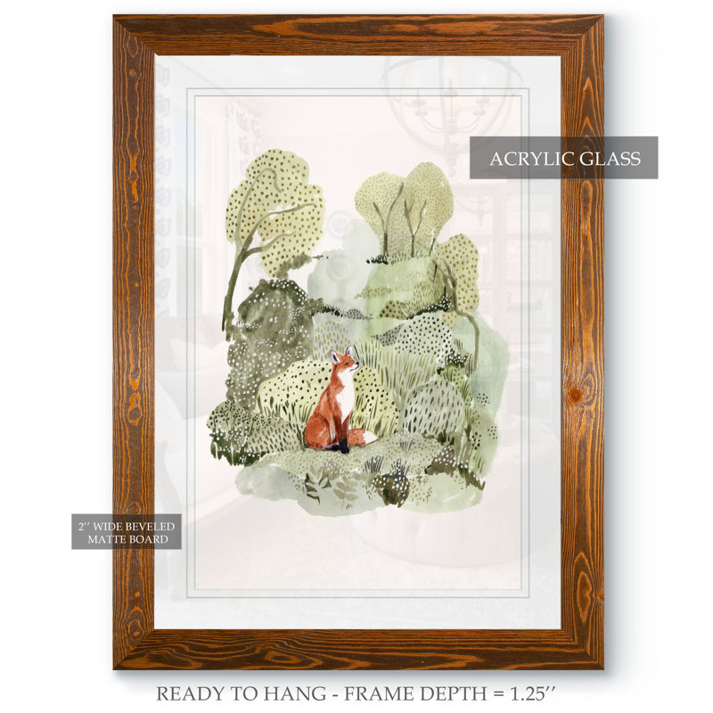 « fox glen i », reproduction d’image sur papier, H 28 po x l 38 po x 1,25 po, Encadré imprimé érable