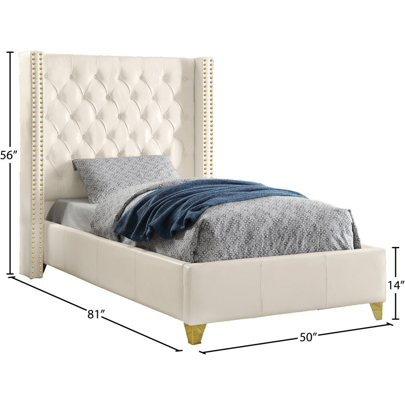 Lit plateforme tapissier Holmes, Simple