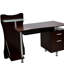 Bureau d'ordinateur avec rangement brun chocolat