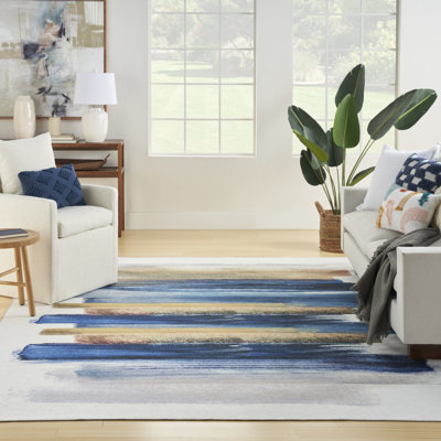 Dinene Machine Washable Cotton Area Rug with Non-Slip Backing