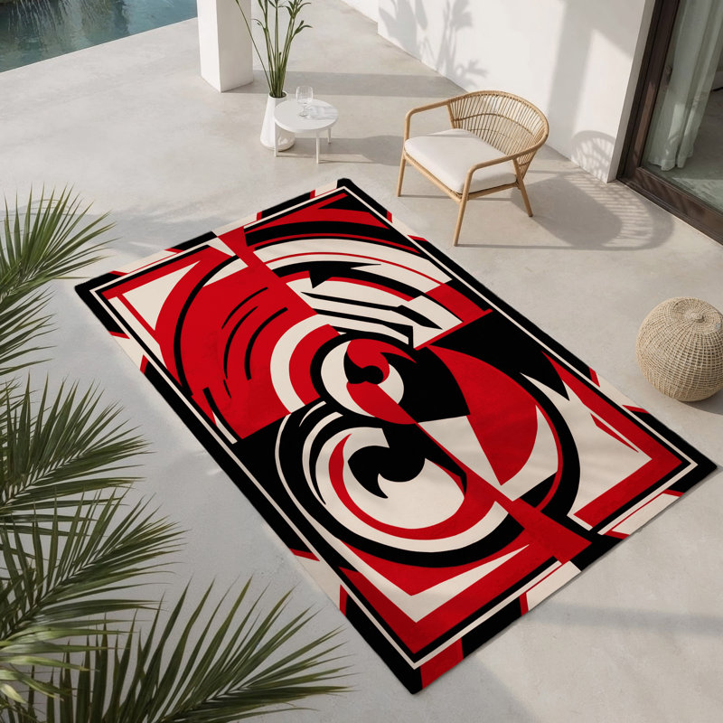 Tapis intérieur et extérieur Obsidian Flame, Rectangle 1 pi 6 po x 2 pi 6 po