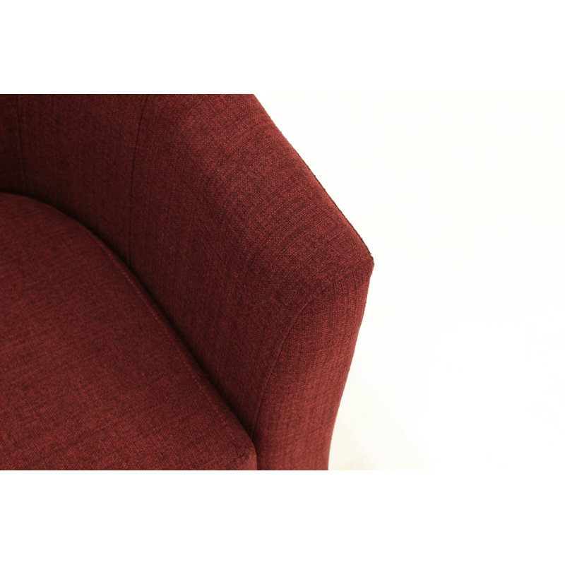 Gammill 31.5" Wide Polyester Barrel Chair, Berry Red Polyester Blend