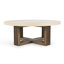 Aspen 47" Round Coffee Table Distressed Brown/Antique White