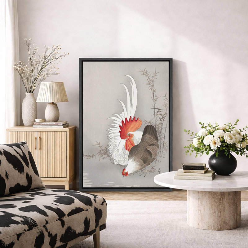 Illustration de coq japonais, images d'animaux de ferme, impression sur toile encadrée, H 24 po x l 16 po x P 1,5 po