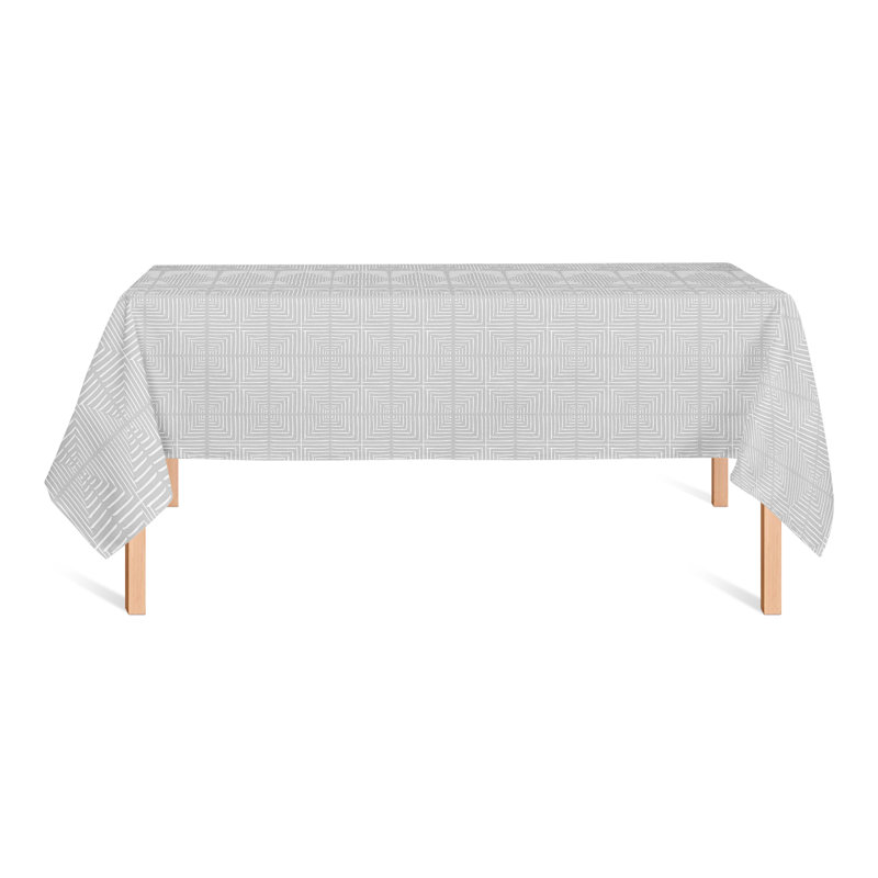 Gray Geo Diamonds Tablecloth, 58" D x 102" L