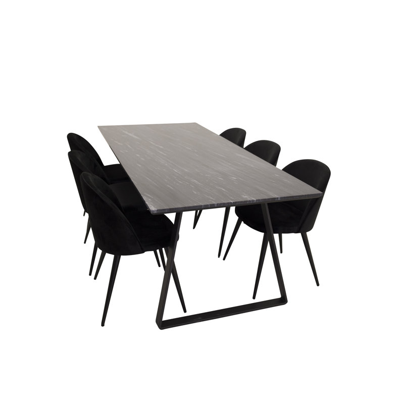 Mabel Dining Set, Black, Black, Black