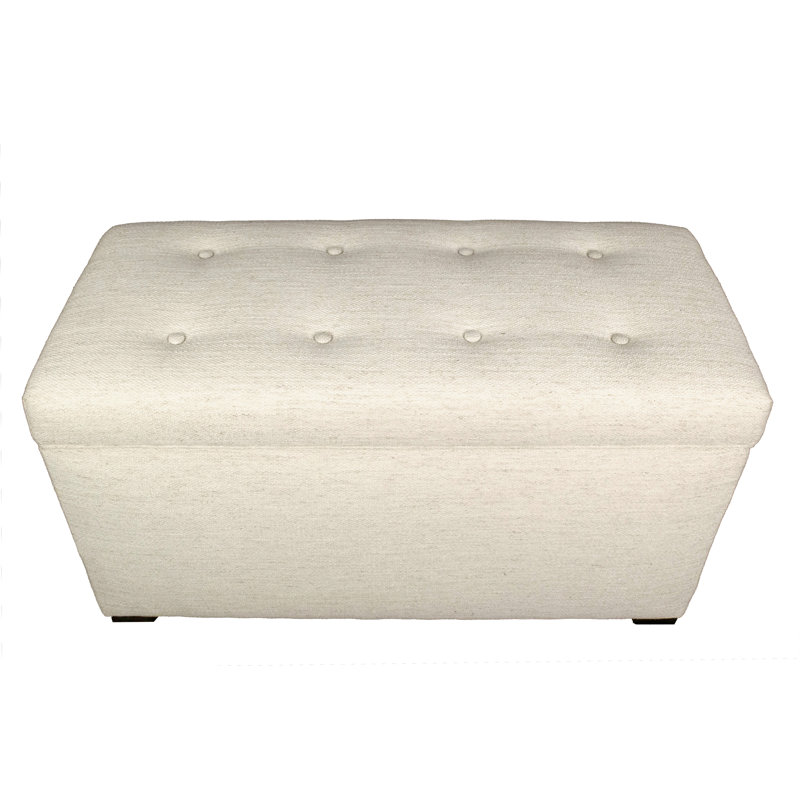 Banc de rangement rembourré Ayleen, Ivoire