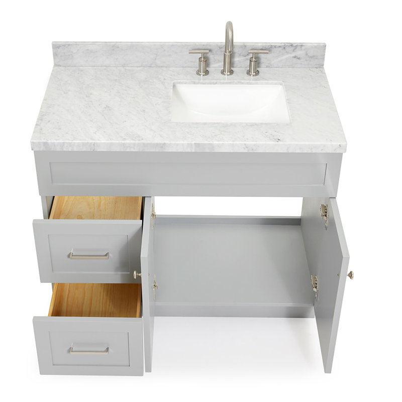 Ensemble de meuble-lavabo simple 43 po Hamlet, gris
