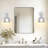 Battery Operated Tulip Wall Sconce Set Of 2 With Remote & Bulb, Dimmable Wireless Rechargeable Wall Lights (3 Color Temp & 12 Rgb) For Bedroom Living Room Hallway-123247236-123247241